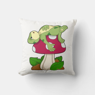 Frog at Sleeping with Mushroom Cushion
