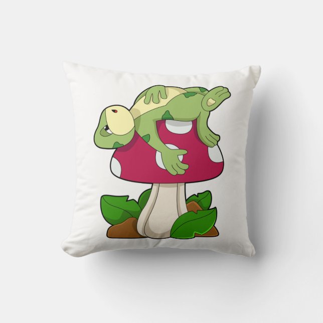 Frog at Sleeping with Mushroom Cushion (Front)