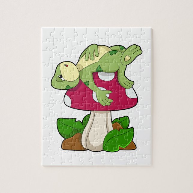 Frog at Sleeping with Mushroom Jigsaw Puzzle (Vertical)