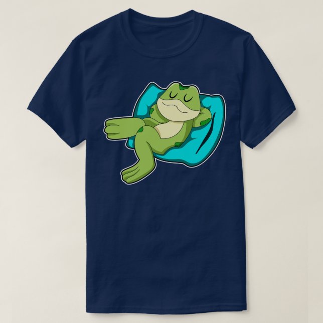 Frog at Sleeping with Pillow T-Shirt (Design Front)