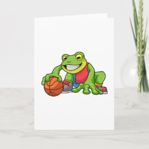 Frog at Sports with Basketball Card