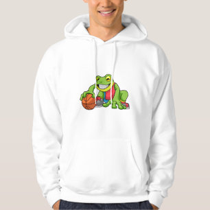 Frog at Sports with Basketball Hoodie
