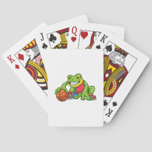 Frog at Sports with Basketball Playing Cards