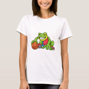 Frog at Sports with Basketball T-Shirt