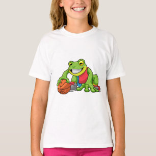 Frog at Sports with Basketball T-Shirt