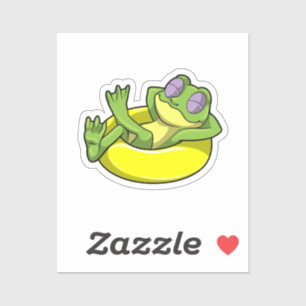 Frog at Swimming with Swim ring