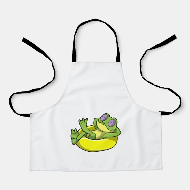 Frog at Swimming with Swim ring Apron (Front)