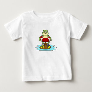Frog at Swimming with Swim ring Baby T-Shirt