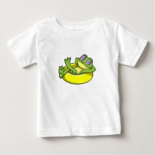 Frog at Swimming with Swim ring Baby T-Shirt