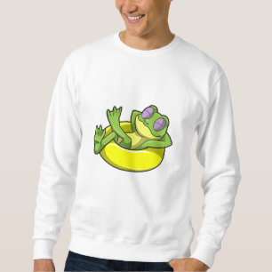 Frog at Swimming with Swim ring Sweatshirt