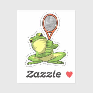 Frog at Tennis with Tennis racket