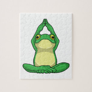 Frog at Yoga in Cross legged Jigsaw Puzzle