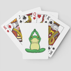 Frog at Yoga in Cross legged Playing Cards