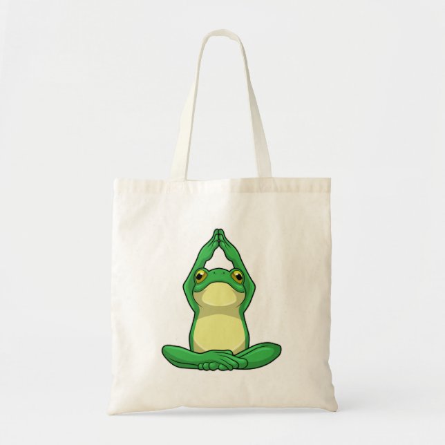 Frog at Yoga in Cross legged Tote Bag (Front)