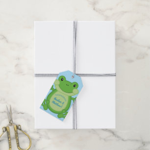 Frog Baby Shower Blue Gift Tags