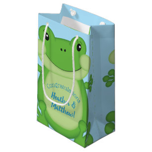 Frog Baby Shower Blue Small Gift Bag