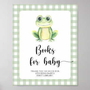 Frog baby shower - books for baby poster