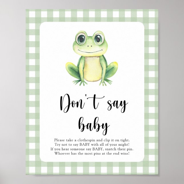 Frog Baby Shower Don't say baby Poster (Front)