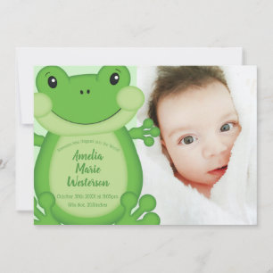 Frog Baby Shower Green Invitation
