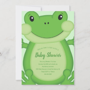 Frog Baby Shower Green Invitation