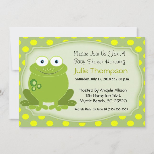 Frog Baby Shower Invitation (Front)