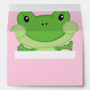 Frog Baby Shower Pink Envelope