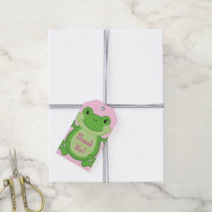 Frog Baby Shower Pink Girl Gift Tags