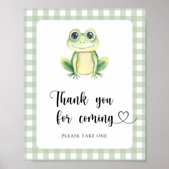 Frog baby shower - Thank you for coming Poster (Front)