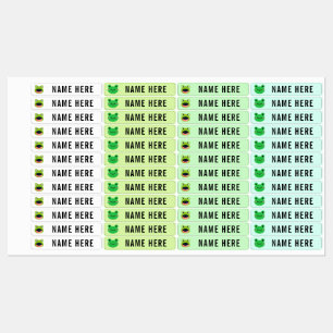 Frog back to school name waterproof labels sticker