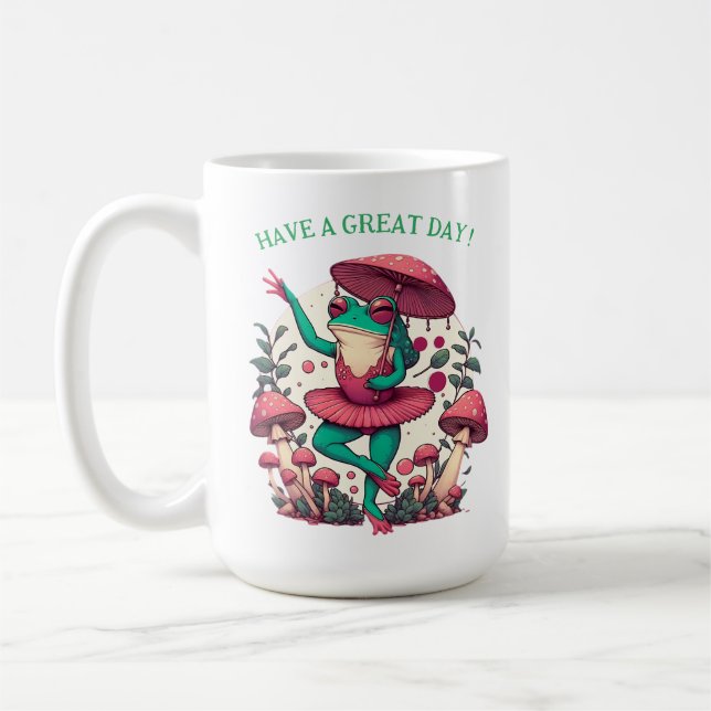 Frog ballerina Magical Dance Fairy tale Aesthetic  Coffee Mug (Left)