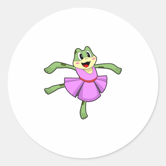 Frog Ballet Dance Classic Round Sticker (Front)