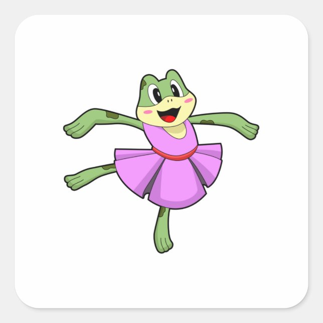 Frog Ballet Dance Square Sticker (Front)
