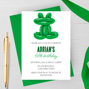 Frog Balloon Animal Birthday Party Invitation