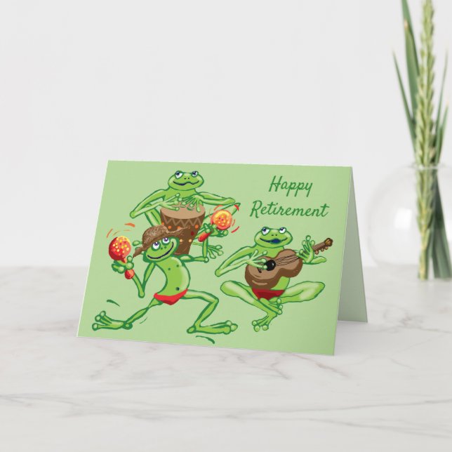 Frog band Happy Retirement Card (Front)