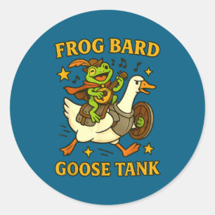 Frog Bard Goose Tank Funny Dnd Party Duo Rpg Art M Classic Round Sticker