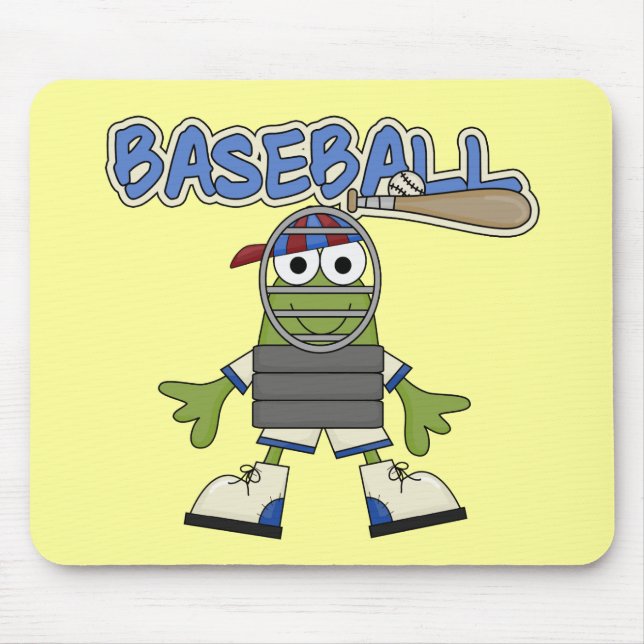 Frog Baseball - Catcher Tshirts and  Gifts Mouse Mat (Front)