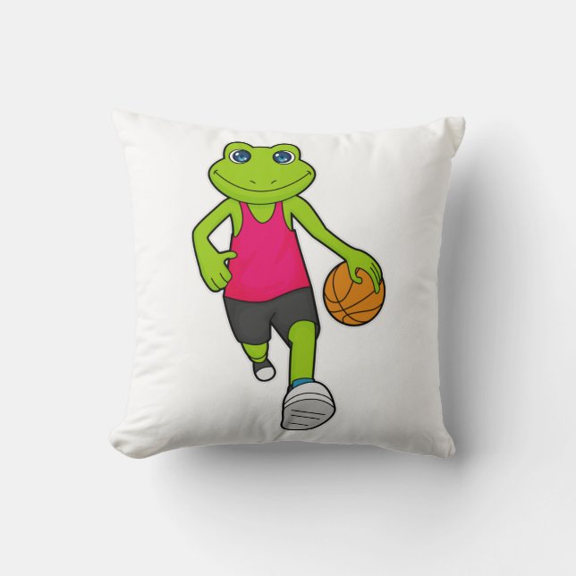 Frog Basketball player Basketball Cushion (Front)