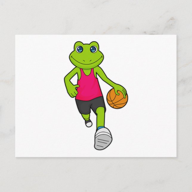 Frog Basketball player Basketball Postcard (Front)