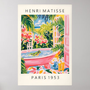 Frog bathroom print, Matisse wall art, Dopamine Poster