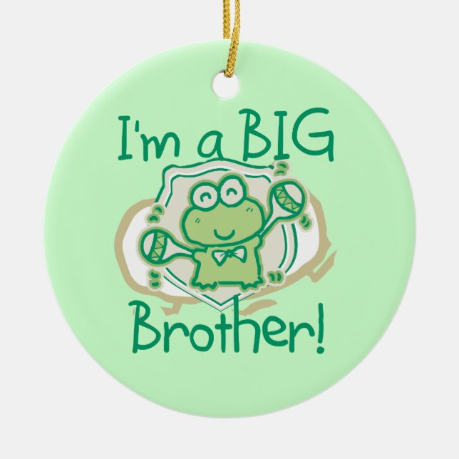 Frog Big Brother Ceramic Tree Decoration (Front)