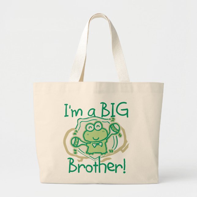 Frog Big Brother Large Tote Bag (Front)