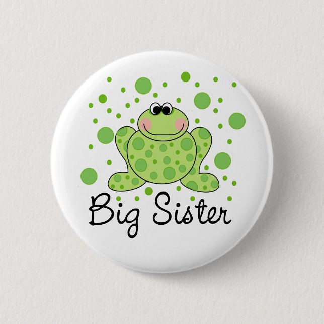 Frog Big Sister 6 Cm Round Badge (Front)