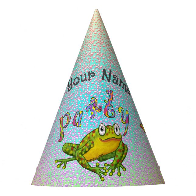 frog birthday custom party hat (Front)
