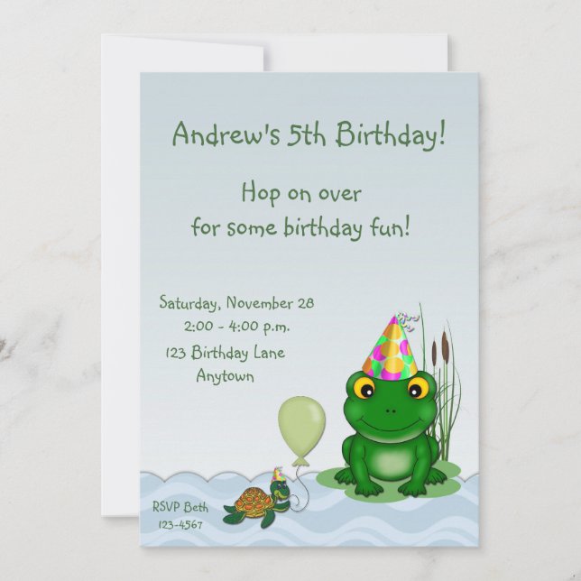 Frog Birthday Invitation (Front)
