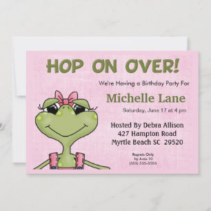 Frog Birthday Invite For Girls