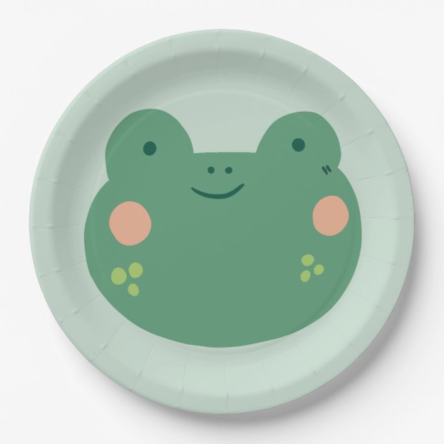 Frog Birthday Kids  Paper Plate (Front)