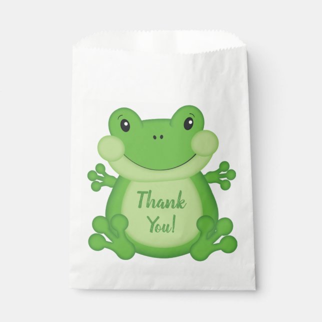 Frog Birthday Party Green Favour Bags (Front)