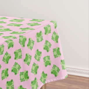 Frog Birthday Party Pink Tablecloth