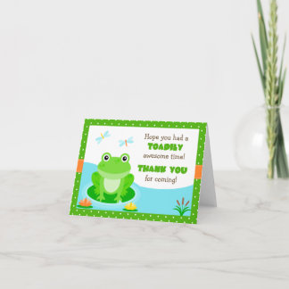 Frog Birthday Party Thank You Card