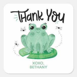Frog Birthday Thank You Sticker